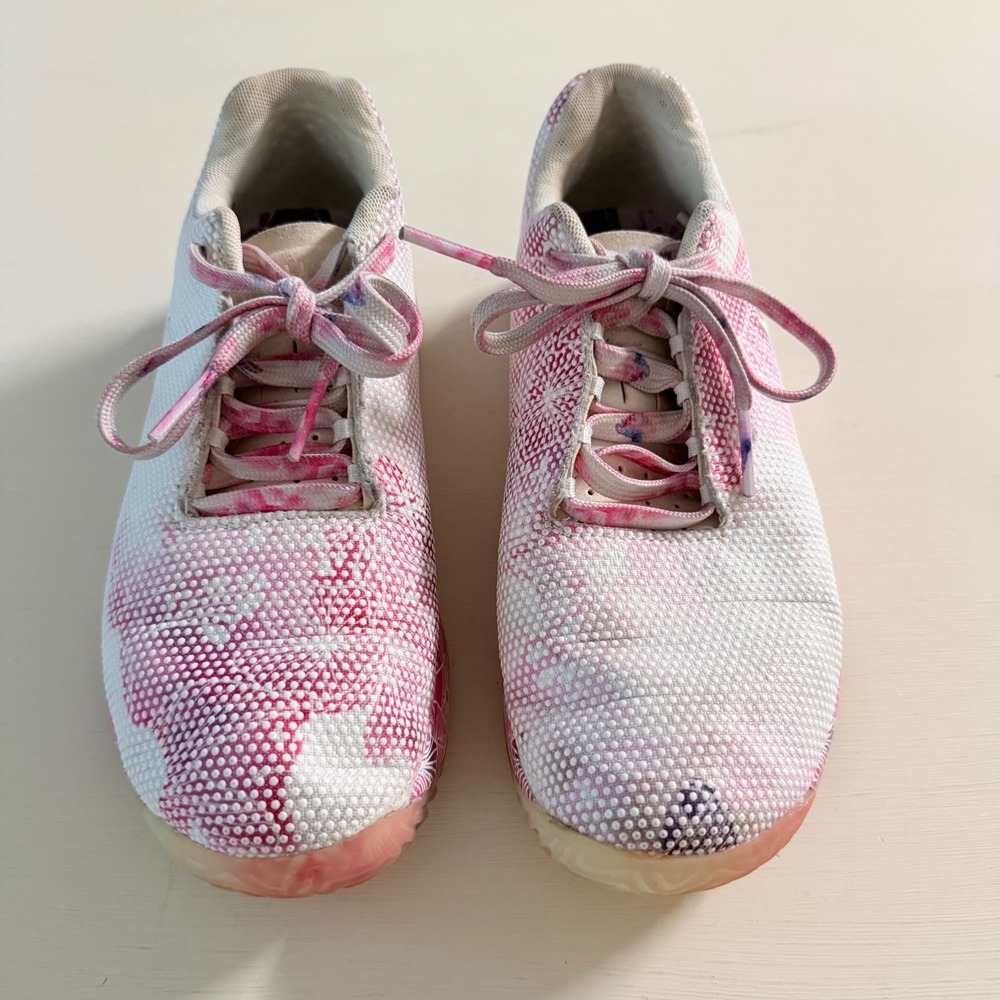 NOBULL Pink Floral SuperFabric Trainers Womens 8.5 Mens 7 Low Top Sneakers